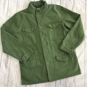 LEVI’S Green Trucker Military Jacket w/ Hood